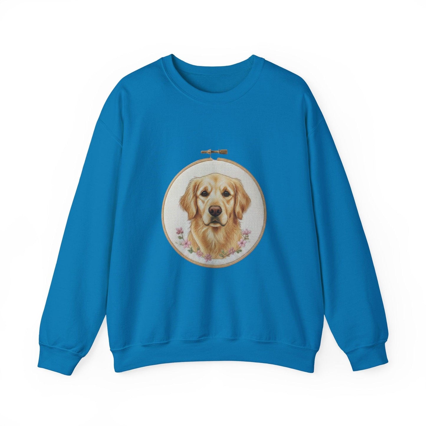 Golden Retriever Sweatshirt, Dog Mom Gift, Vintage Embroidery Style Pet Lover Crewneck