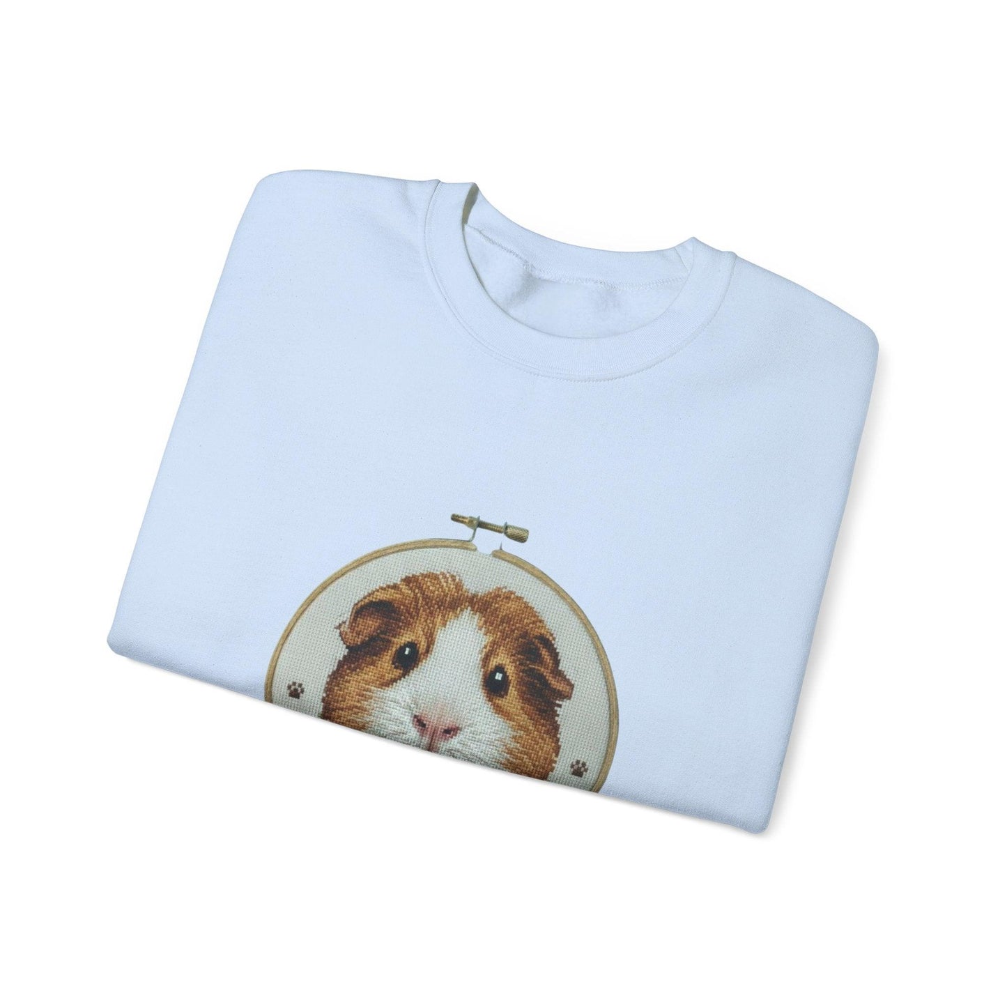 Guinea Pig Portrait Crewneck Sweatshirt | Embroidery Hoop Style