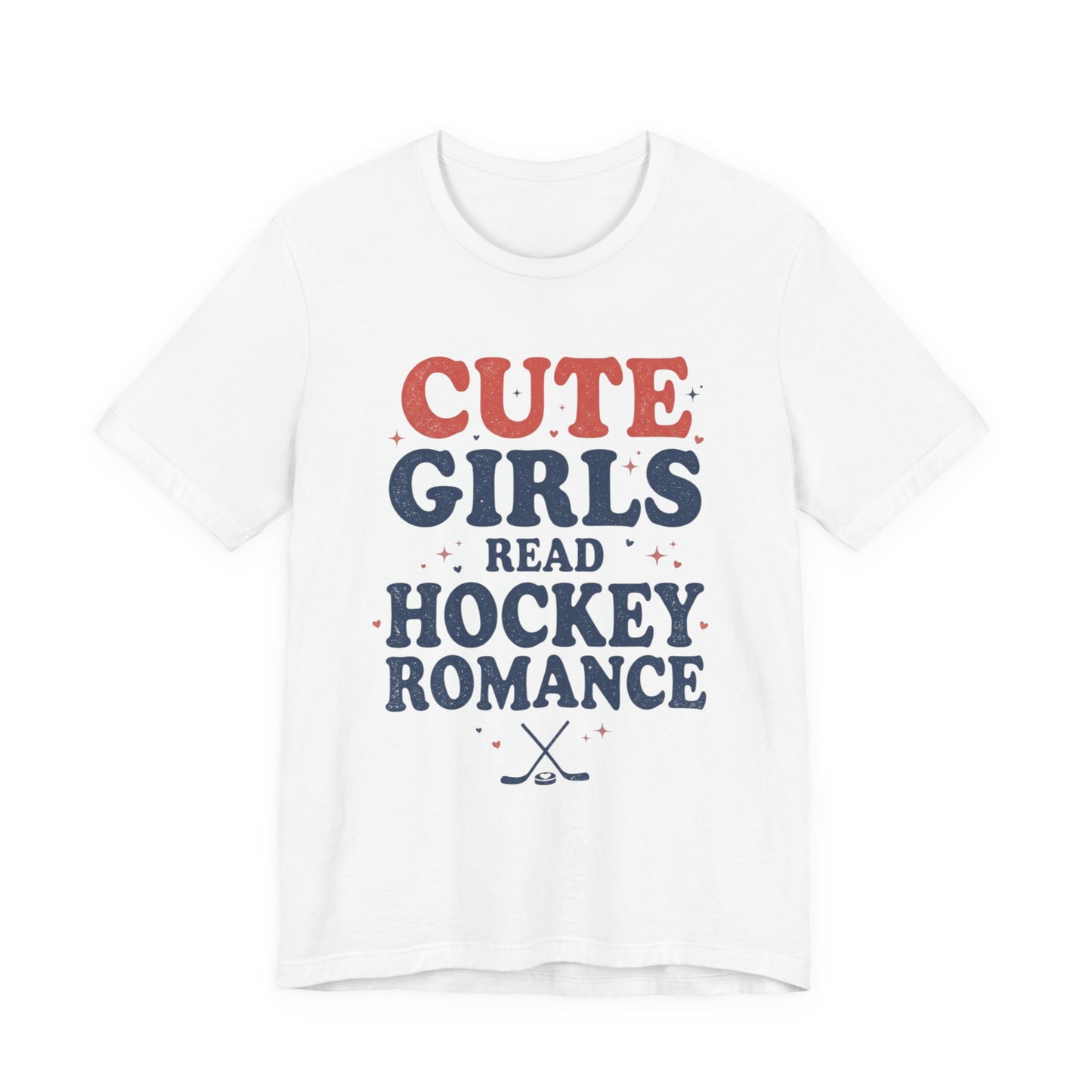 Cute Girls Read Hockey Romance Shirt, Hockey Romance Booktok Tee, Sports Romance Reader Graphic T-Shirt
