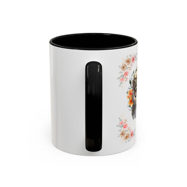 Geeky Goddess Gray Cat Accent Coffee Mug