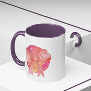 Pink/Yellow Planet Wrapped In A Bow Accent Coffee Mug