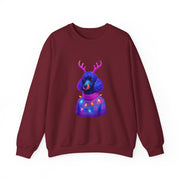 Neon Poodle with Antlers Sweatshirt | Colorful Holiday Sweater Illustration