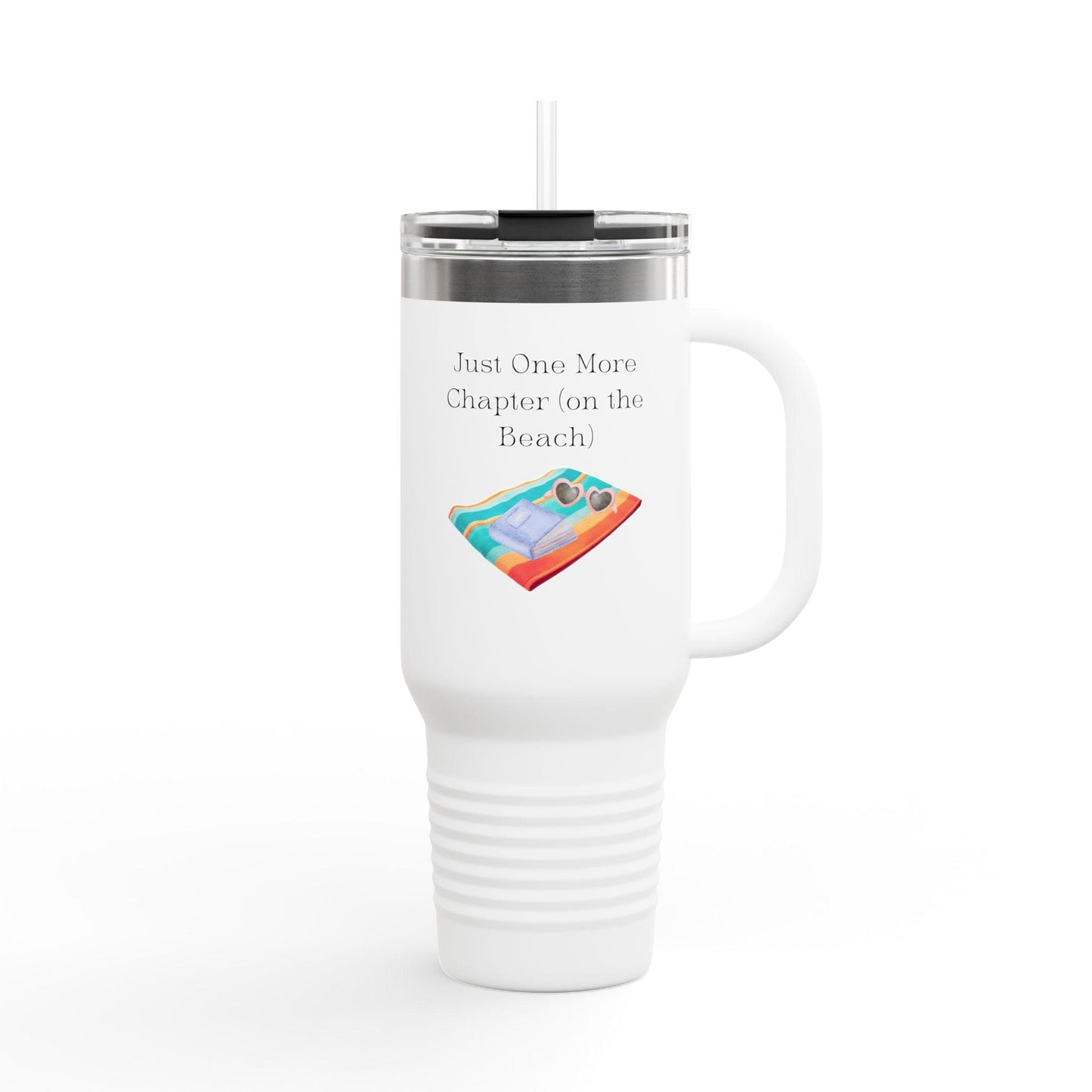 'Just One More Chapter (On The Beach)' Insulated Travel Mug, 40oz