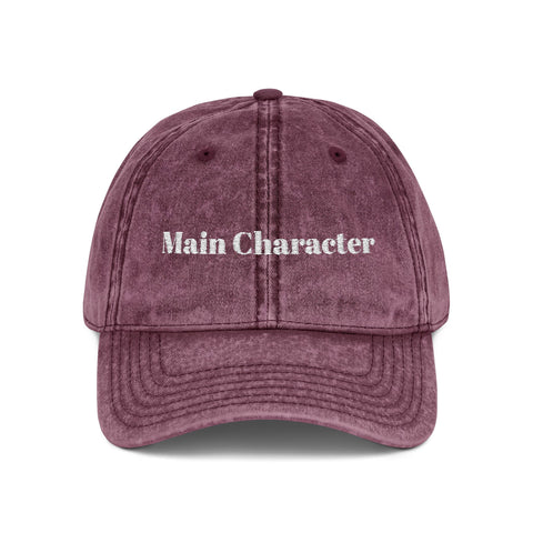 'Main Character' Vintage Embroidered Cap
