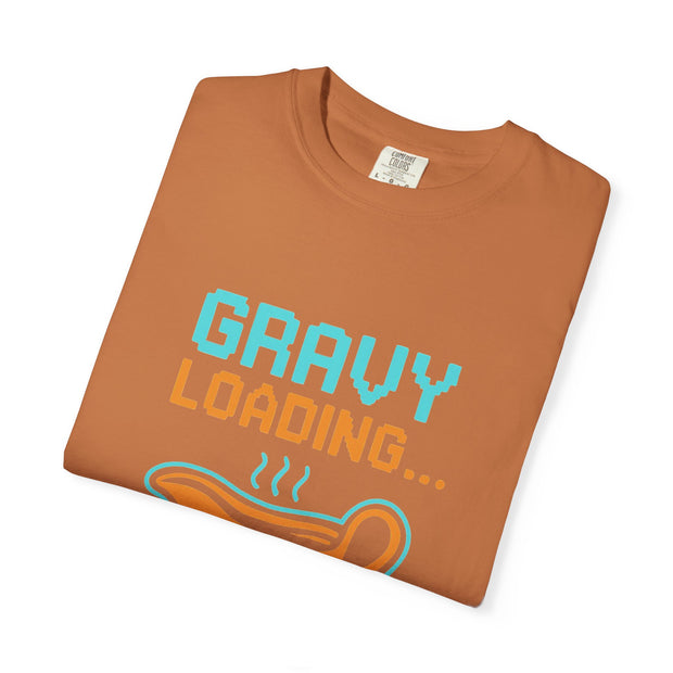 Gravy Loading Unisex Tee, Funny Foodie T-Shirt for Thanksgiving, Casual Wear, Gamer Gift, Comfort Fit