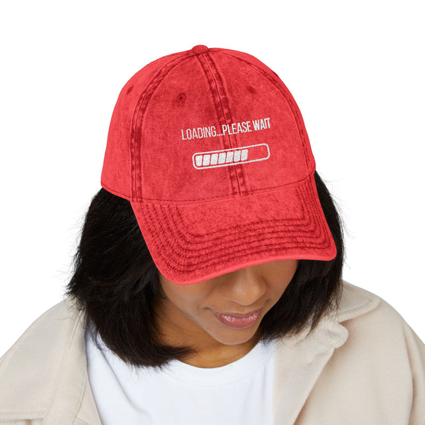 'Loading...Please Wait' Vintage Embroidered Cap