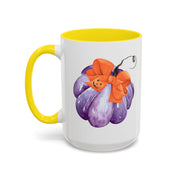 Purple Pumpkin Wrapped In A Bow Accent Coffee Mug