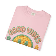 Good Vibes T-Shirt, Unisex Garment-Dyed Tee, Positive Vibe Shirt, Casual Wear, Gift for Friends, Summer Style