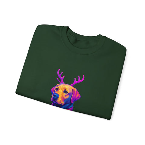 Neon Labrador Reindeer Sweater Sweatshirt | Colorful Dog Christmas Crewneck