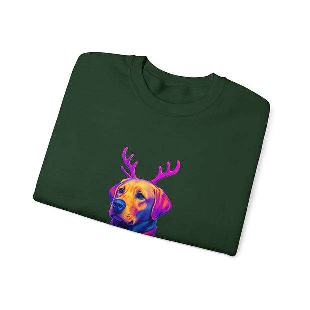 Neon Labrador Reindeer Sweater Sweatshirt | Colorful Dog Christmas Crewneck