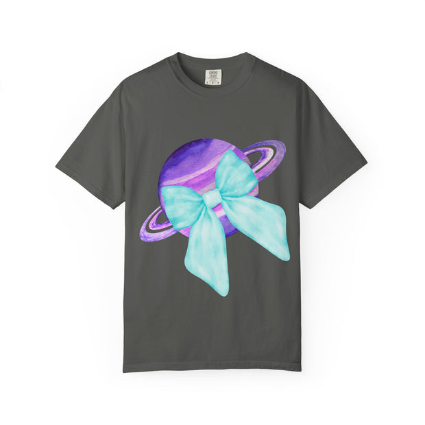 Purple Saturn Wrapped In Bow Unisex T-Shirt