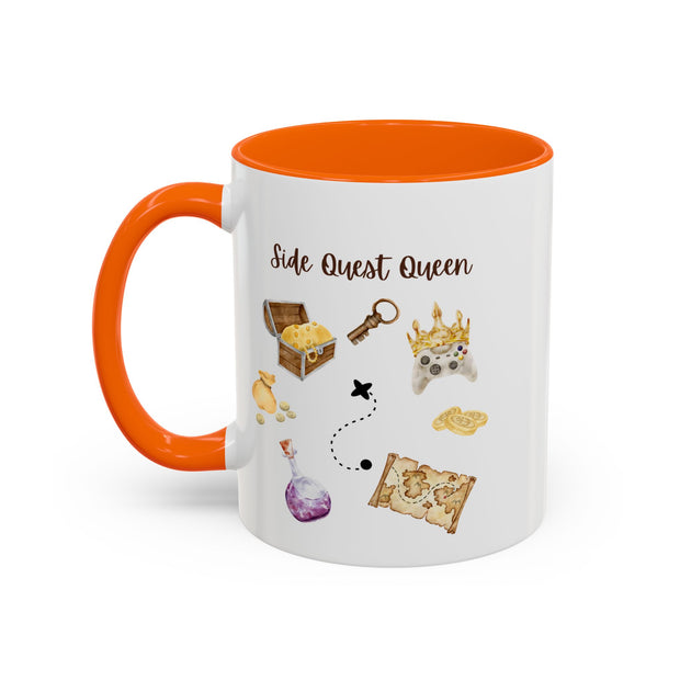 'Side Quest Queen' Accent Coffee Mug