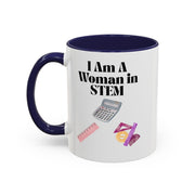 'I Am A Woman In STEM' Accent Coffee Mug