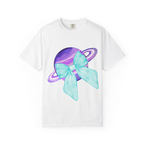 Purple Saturn Wrapped In Bow Unisex T-Shirt