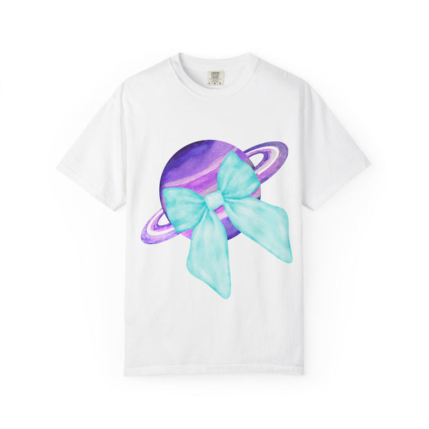 Purple Saturn Wrapped In Bow Unisex T-Shirt
