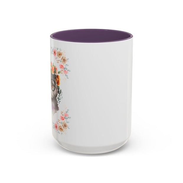 Geeky Goddess Gray Cat Accent Coffee Mug