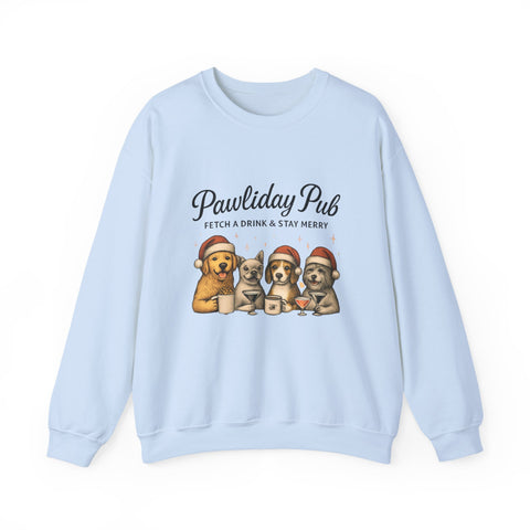 Pawlidday Pub Sweatshirt, Cozy Dog Lover Crewneck, Funny Pet Sweatshirt, Holiday Dog Apparel, Gift for Animal Lovers