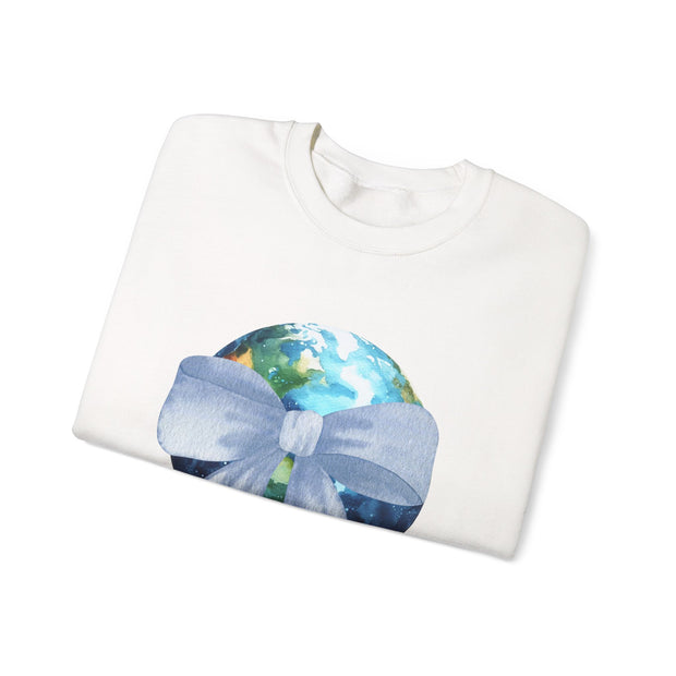 Earth Wrapped In A Bow Unisex Crewneck Sweatshirt