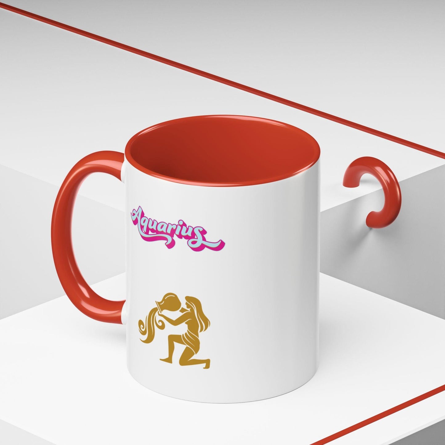 'Aquarius' Zodiac Accent Coffee Mug