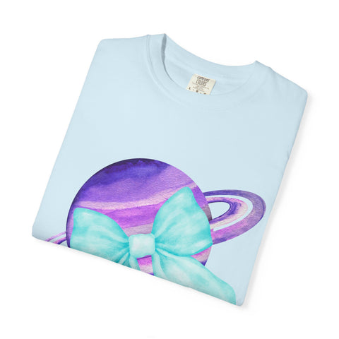 Purple Saturn Wrapped In Bow Unisex T-Shirt