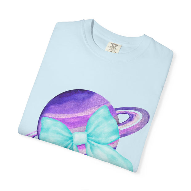Purple Saturn Wrapped In Bow Unisex T-Shirt