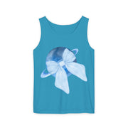 Blue Saturn Wrapped In Blue Bow Unisex Tank Top