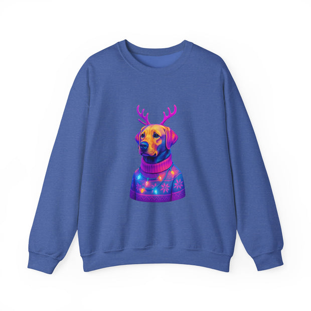 Neon Labrador Reindeer Sweater Sweatshirt | Colorful Dog Christmas Crewneck