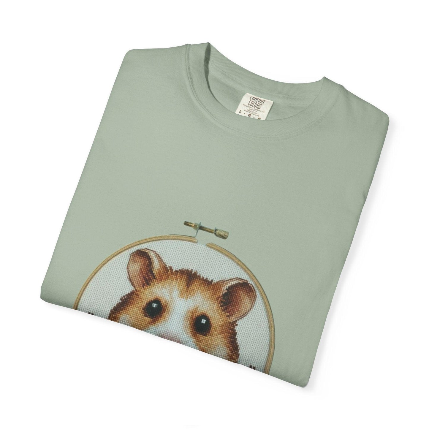 Hamster Portrait Embroidery Hoop T-shirt | Cute Small Pet Illustration