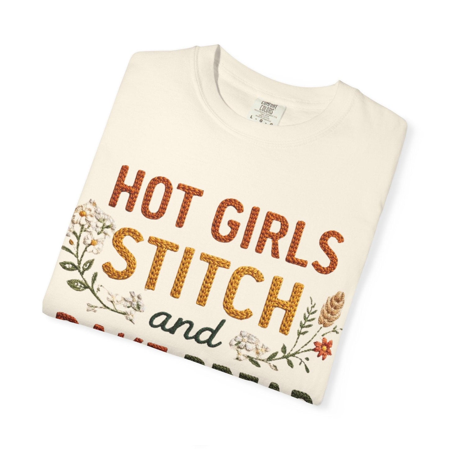 Hot Girls Stitch and Bake Bread T-Shirt | Bread Loaf Floral Embroidery Design