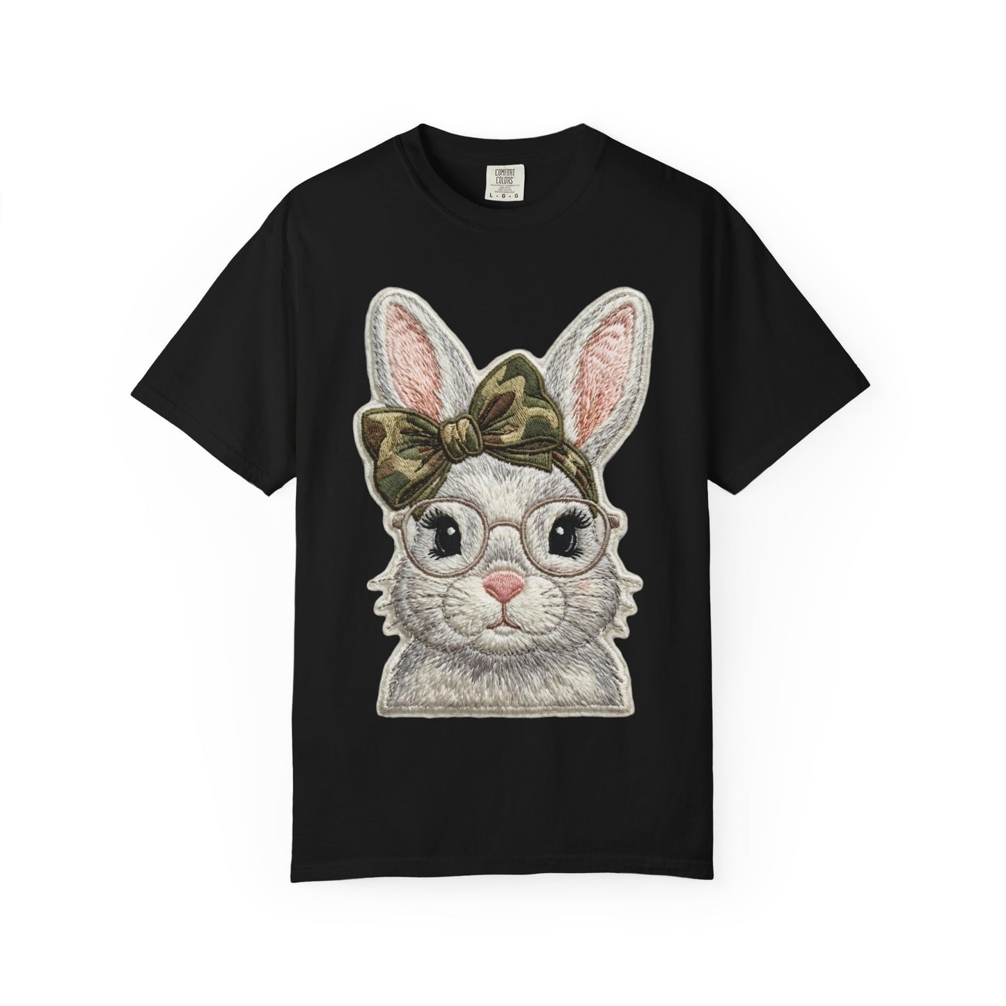 Hipster Bunny Illustration T-Shirt | Bunny with Glasses and Bow