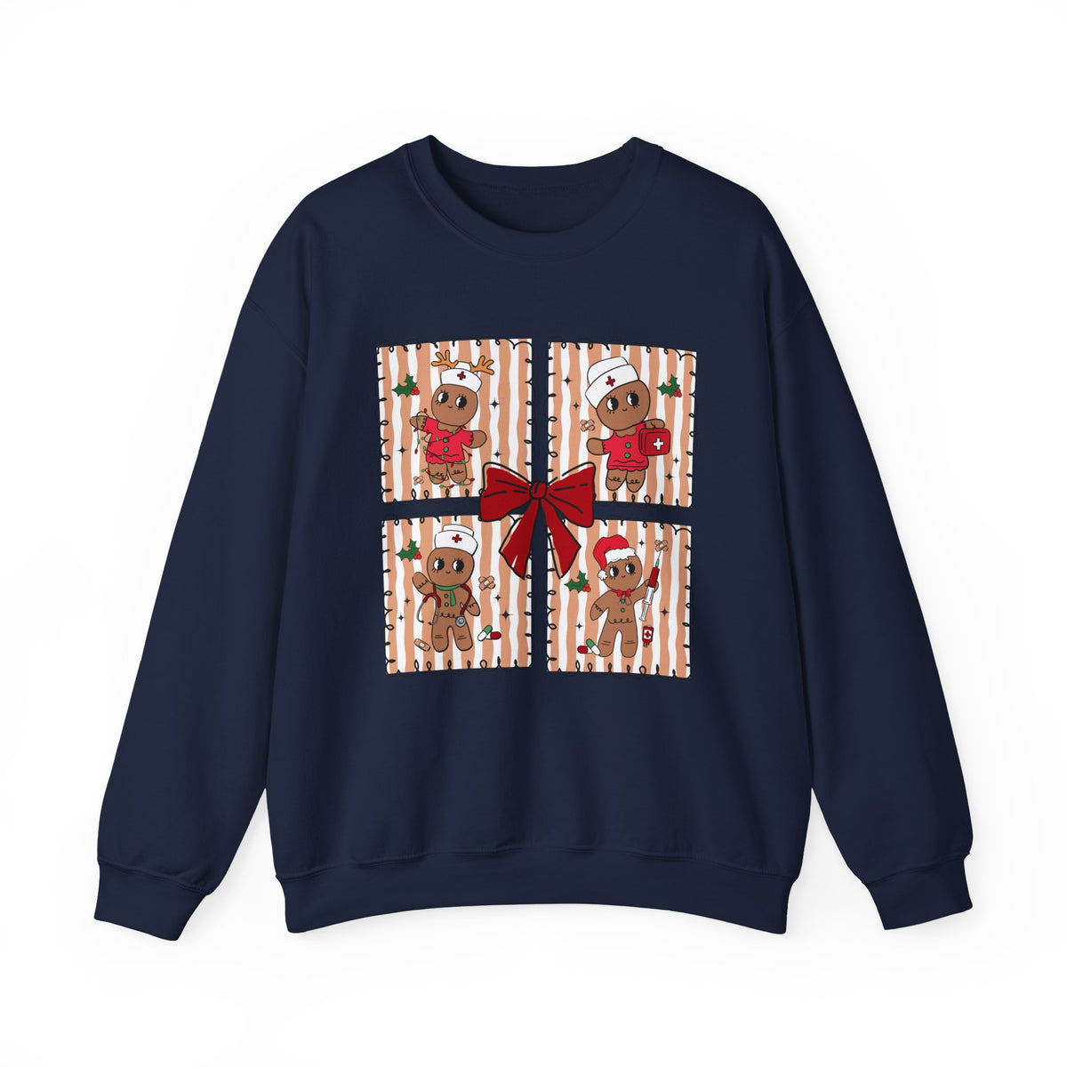 Gingerbread Christmas Sweatshirt, Cute Gingerbread Crewneck, Christmas Bow Sweatshirt, Gingerbread Man Shirt, Funny Holiday Sweater, Christmas Gift
