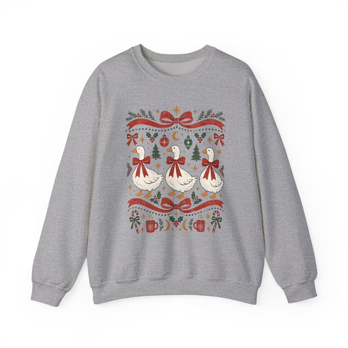 Dancing Angels Christmas Sweatshirt | Holiday Fair Isle Nativity Pattern