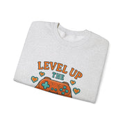 Funny Gamer Sweatshirt, Level Up Leftovers Crewneck, Gifts for Gamers, Casual Wear, Thanksgiving Sweatshirt, Cute Holiday Apparel