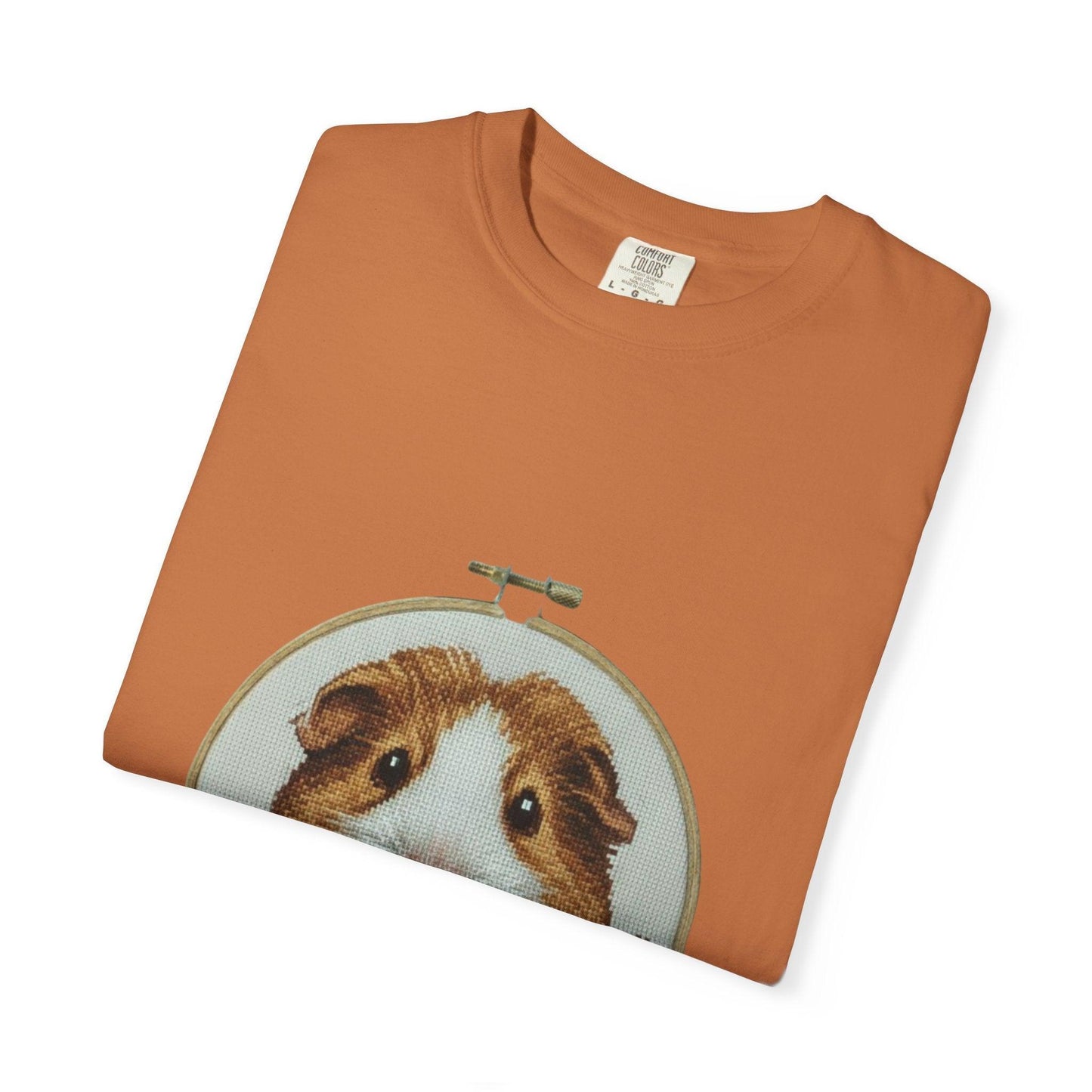 Guinea Pig Portrait T-shirt | Embroidery Hoop Style, Cute Pet Graphic