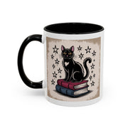 Cat and Book Lover's Accent Coffee Mug