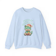Meowy Christmas Sweatshirt, Cozy Cat Crewneck, Cat Lover Gift, Holiday Apparel, Winter Fashion
