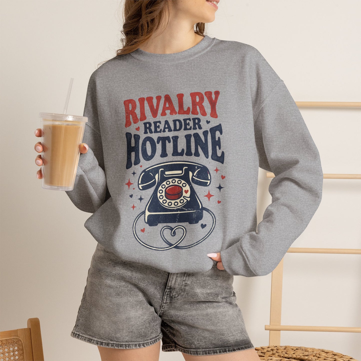 Rivalry Reader Hotline Sweatshirt, Hockey Romance Booktok Crewneck, Sports Romance Reader Pullover