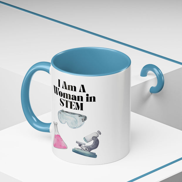 'I Am A Woman In STEM' Scientist Accent Coffee Mug