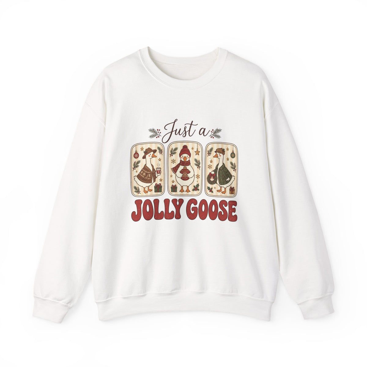 Just a Jolly Goose sweatshirt | Retro folk art goose design
