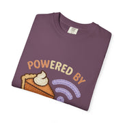 Powered by Pie and Wi-Fi T-Shirt, Funny Unisex Tee, Gift for Pie Lovers, Tech Enthusiasts, Perfect for Holidays and Parties