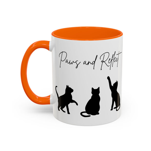 'Paws and Reflect' Cats Accent Coffee Mug