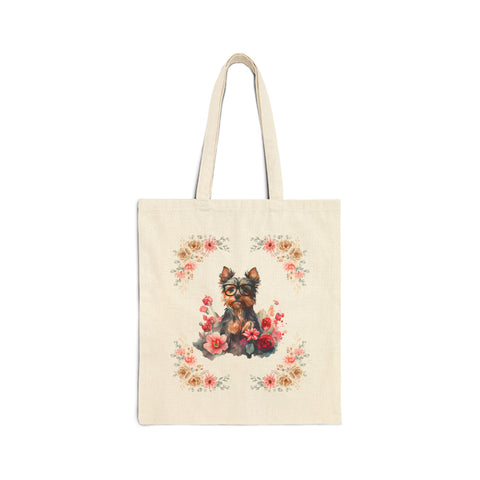 Geeky Goddess Yorkie Cotton Canvas Tote Bag