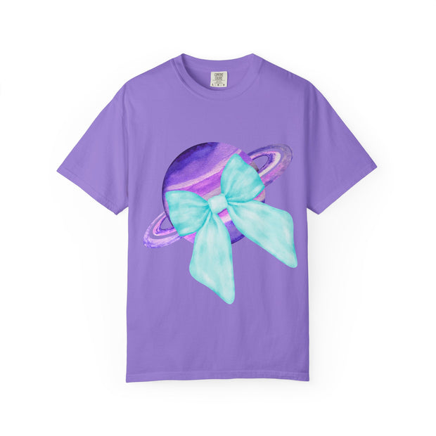 Purple Saturn Wrapped In Bow Unisex T-Shirt