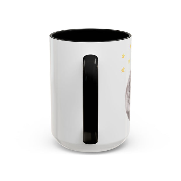 Astronaut Flying To The Moon Accent Coffee Mug