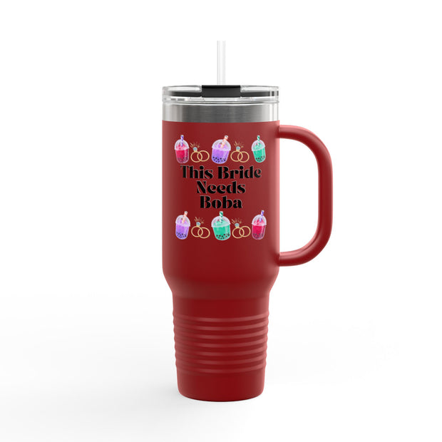 'This Bride Needs Boba' Insulated Travel Mug, 40oz
