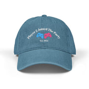 'Player 2 Joined The Party' 'Est. 2025' Denim Embroidered Cap