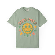 Good Vibes T-Shirt, Unisex Garment-Dyed Tee, Positive Vibe Shirt, Casual Wear, Gift for Friends, Summer Style