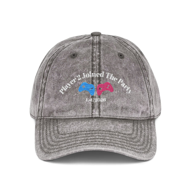 'Player 2 Joined The Party' 'Est. 2026' Vintage Embroidered Cap