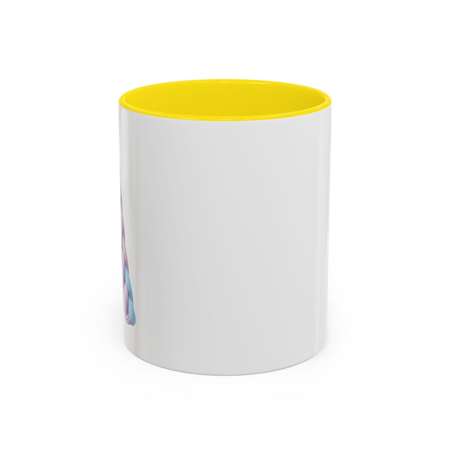 Minimalist Embroidery Typography Accent Coffee Mug | Pastel Thread Design