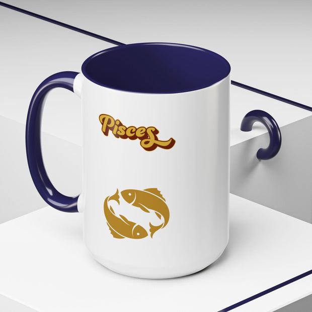 'Pisces' Zodiac Accent Coffee Mug